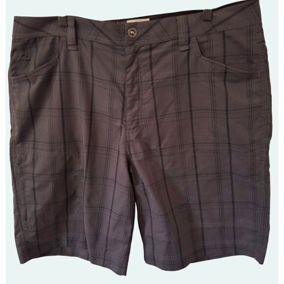 Alpine Design Mens Plaid Golf Shorts 38W Gray Stretch Waistband 100% Polyester - Picture 1 of 6